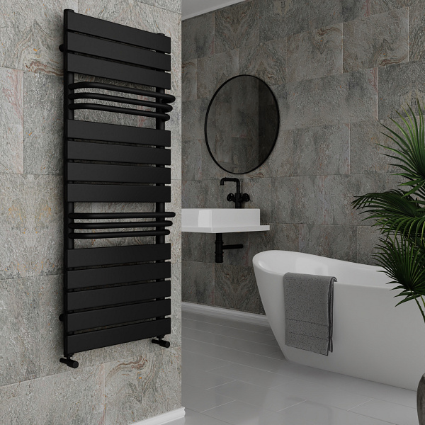 PLANA PLUS BLACK Törölközőszárító radiátor 129x50