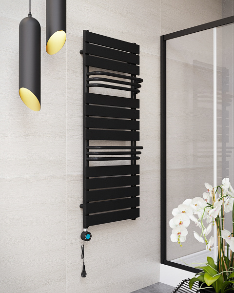 PLANA PLUS BLACK Törölközőszárító radiátor 129x50