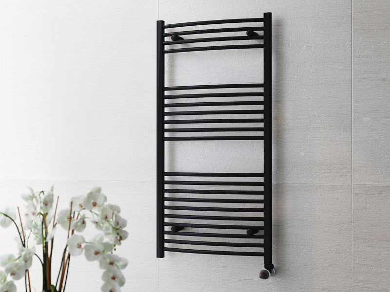 Törölközőszárító radiátor 120cm * 50cm Íves, fekete
