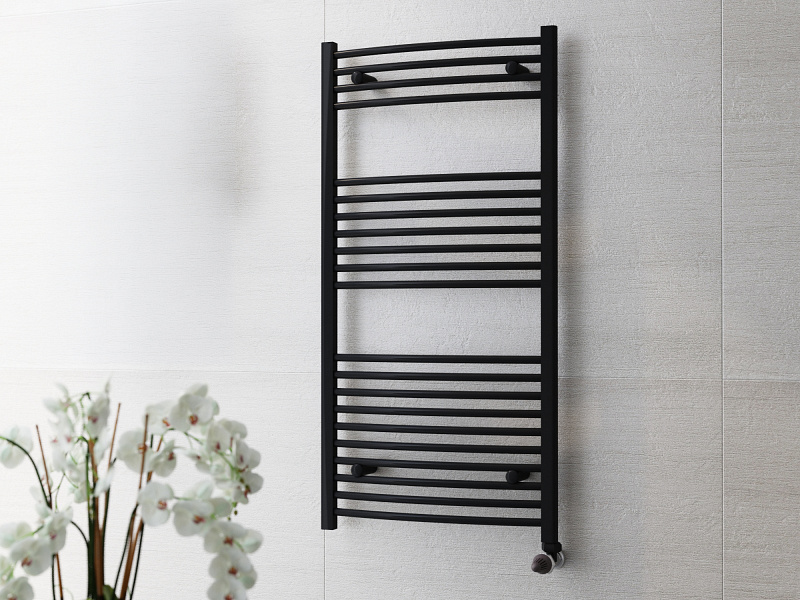 Törölközőszárító radiátor 120cm * 60cm Íves, fekete
